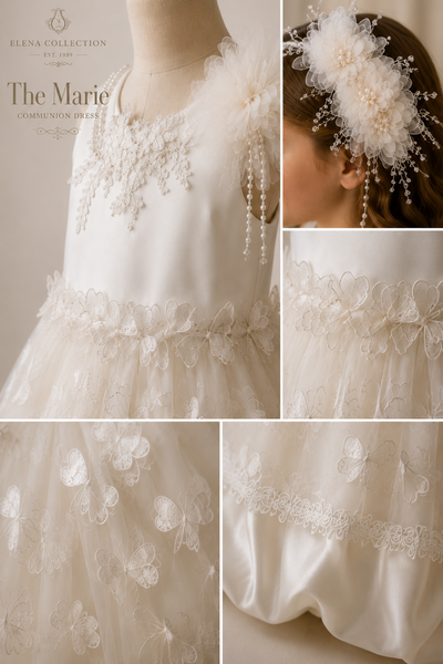 The Marie | Archive Couture Communion Dress & Headpiece