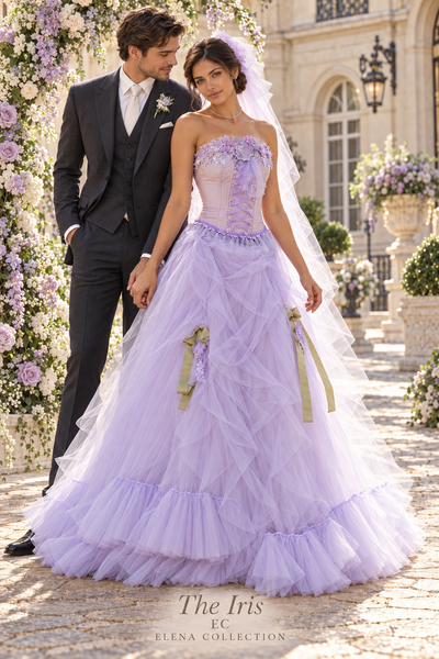 The Iris — Lavender Floral Corset & Skirt Set
