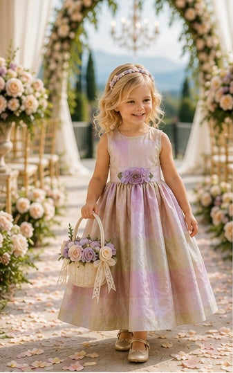 The Violet Garden Dress | Luxury Silk Flower Girl Dress | Elena Collection