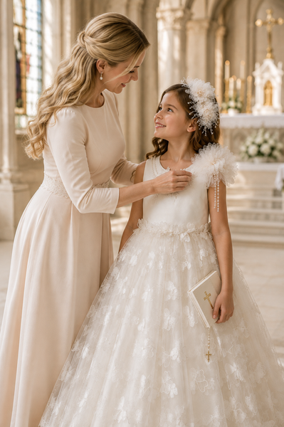 The Marie | Archive Couture Communion Dress & Headpiece