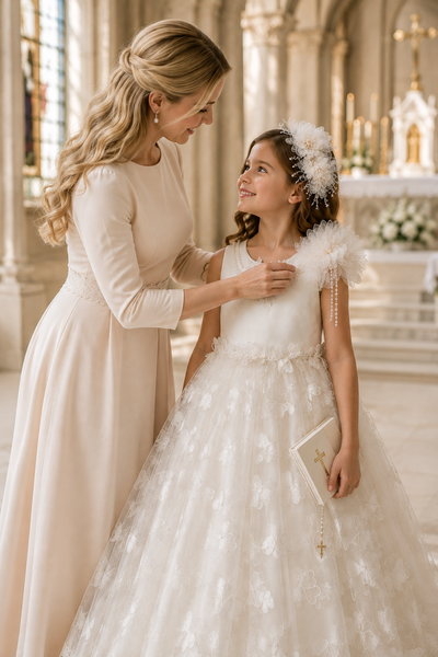 The Marie | Archive Couture Communion Dress & Headpiece