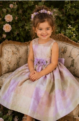 The Violet Garden Dress | Luxury Silk Flower Girl Dress | Elena Collection