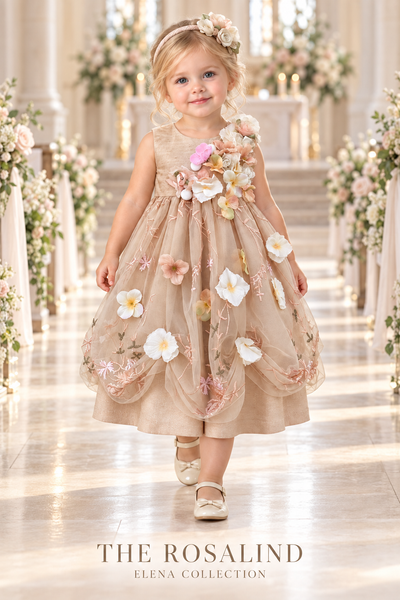 THE ROSALIND | ONE-OF-A-KIND ARCHIVAL SILK FLOWER GIRL DRESS