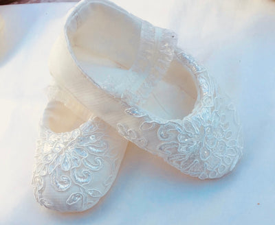 The Kyle Gown | Corded Lace and Silk Christening Ensemble