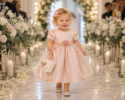 Isabella Rose Dress | One-of-a-Kind Silk Flower Girl Dress | 18 Months