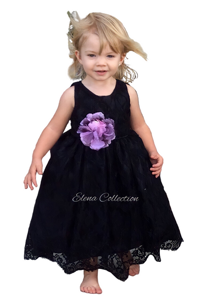 Black Flower Girl Dress - Tiffany
