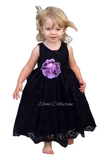 Black Flower Girl Dress - Tiffany