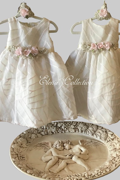 Julia 🤍 Silk Organza Embroidered Baby Dress - Heirloom Christening Gown