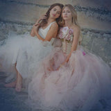 2-Piece Couture Wedding Corset Set with Detachable Tulle Train & Handmade Florals