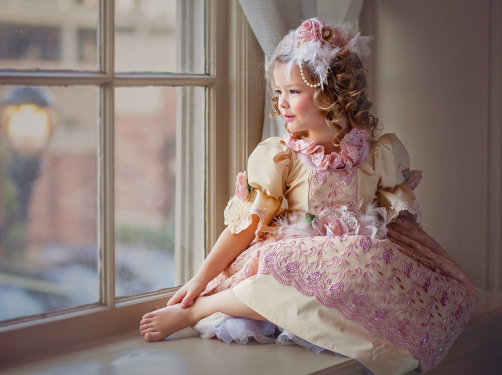 flower girl dress pink Girls Christmas Ellie Dress The Irresistible Allure of Pink Vintage Princess Floral Lace Arabic