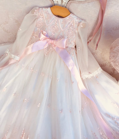 The Paulette Gown | Limited-Edition Embroidered Lace Christening Ensemble