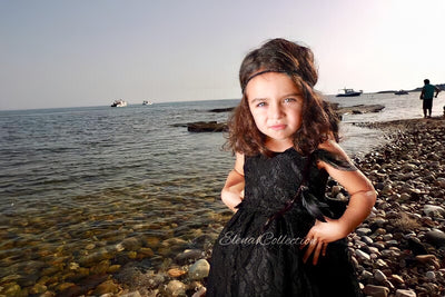 Black Flower Girl Dress - Tiffany
