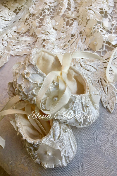 Christening Shoes -Avery - Heirloom Christening Gown
