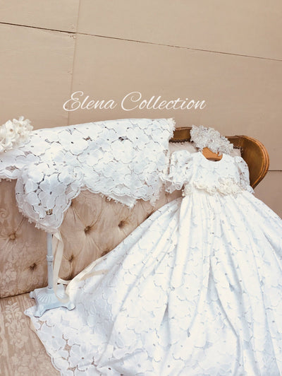 MATCHING - Silk Blanket 36x36 - Heirloom Christening Gown