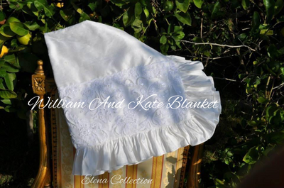 MATCHING - Silk Blanket 36x36 - Heirloom Christening Gown