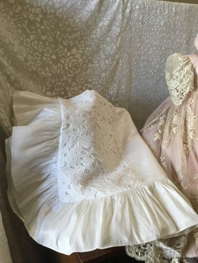 MATCHING - Silk Blanket 36x36 - Heirloom Christening Gown