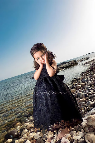 Black Flower Girl Dress - Tiffany