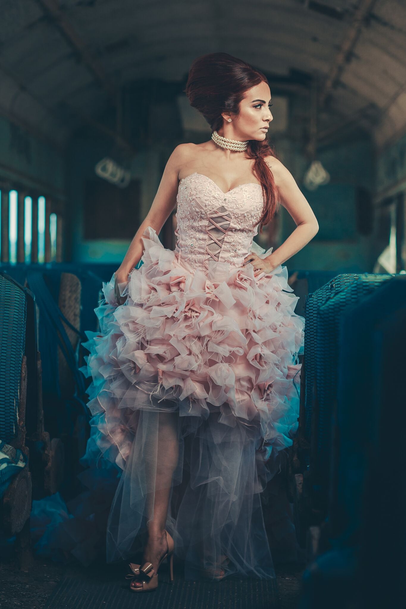 Wedding Feather Gown-rental -Quinceanera-Prom-Moët - ElenaCollection
- 10