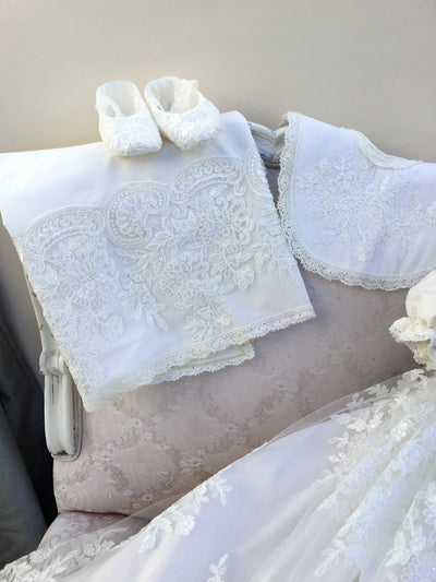 MATCHING - Silk Blanket 36x36 - Heirloom Christening Gown