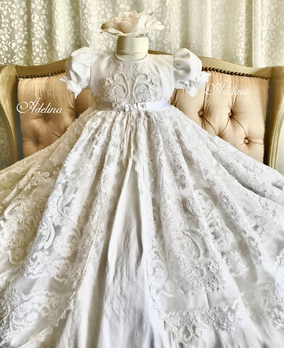 The Adelina Gown - Heirloom Christening Gown