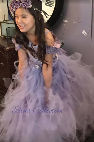 Flower girl tutu dress-Sofia Size 6-8 RTS
