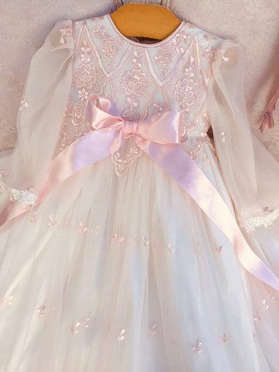 The Paulette Gown | Limited-Edition Embroidered Lace Christening Ensemble