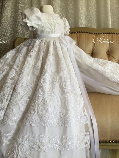 The Adelina Gown - Heirloom Christening Gown