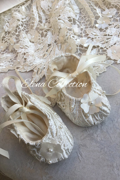 Christening Shoes -Avery - Heirloom Christening Gown
