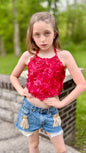 Girls Roses Top - Ellie