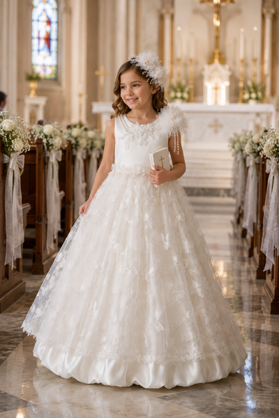 The Marie | Archive Couture Communion Dress & Headpiece