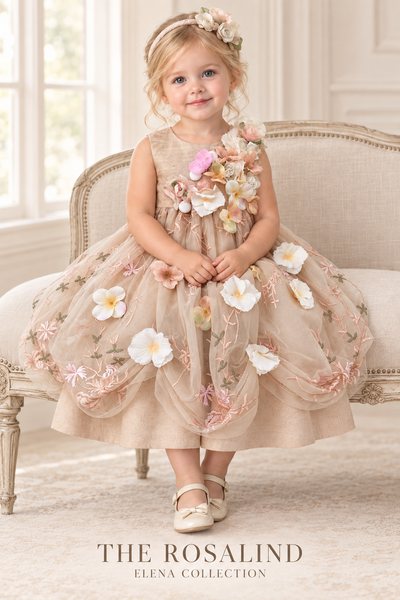 THE ROSALIND | ONE-OF-A-KIND ARCHIVAL SILK FLOWER GIRL DRESS