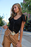 Black Lace Butterfly Top - Naomi