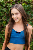 Blue Top & Black Leggings - Olive