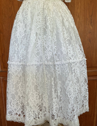 The Seraphina Gown | Heirloom Cotton Lace Christening Gown & Bonnet | Elena Collection