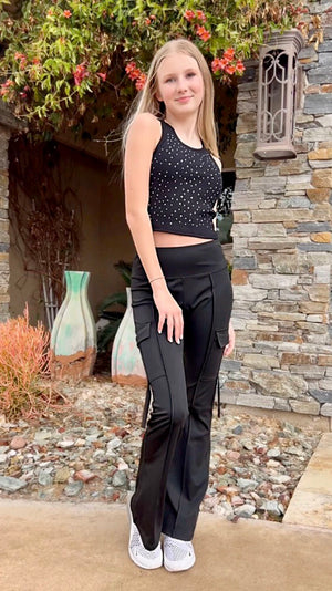 Black Cargo Yoga Pants - Jena