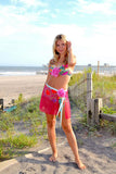 Retro Floral Checkered Bikini Set – Vintage-Inspired 90s Revival