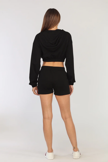 Cropped Black Hoodie - Laura