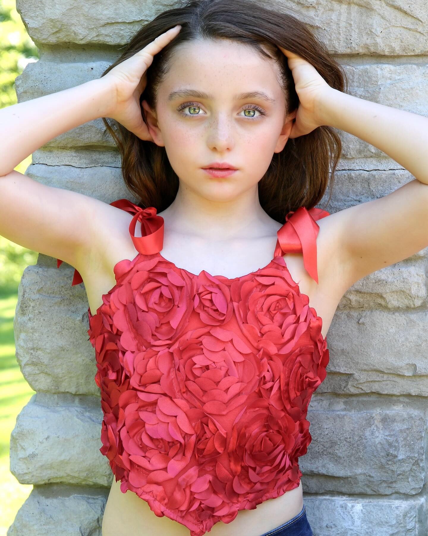 Girls Roses Top - Ellie