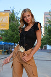 Black Lace Butterfly Top - Naomi