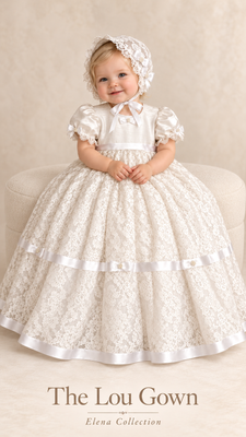 The Lou Gown | One-of-a-Kind Vintage Lace Christening Gown