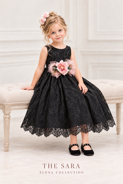 THE SARA | VINTAGE CHANTILLY LACE FLOWER GIRL DRESS