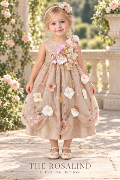 THE ROSALIND | ONE-OF-A-KIND ARCHIVAL SILK FLOWER GIRL DRESS