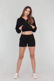 Cropped Black Hoodie - Laura