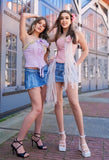 Pink & Lilac Corsets 3d Flowers - Nicole