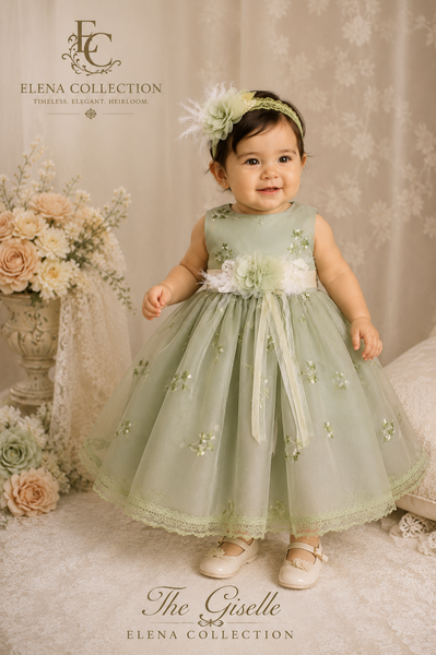 The Giselle | Vintage Silk Embroidered Baby Dress