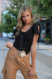 Black Lace Butterfly Top - Naomi