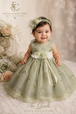 The Giselle | Vintage Silk Embroidered Baby Dress