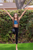 Blue Top & Black Leggings - Olive
