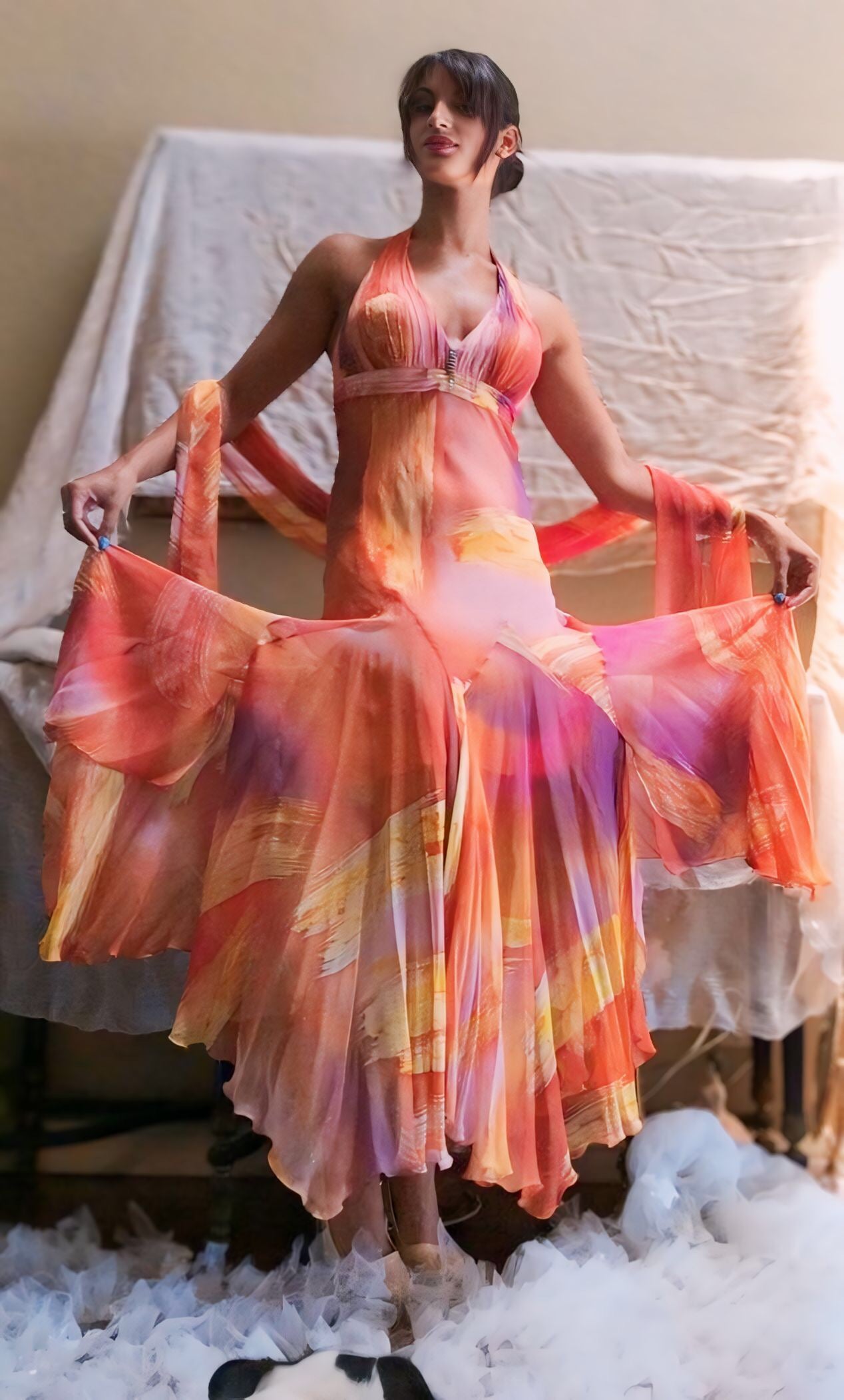 Silk Maxi Halter Dress -Jasmine