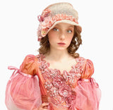 Vintage-Inspired Cloche Hand-Dyed Girls Hat with Floral Embellishments